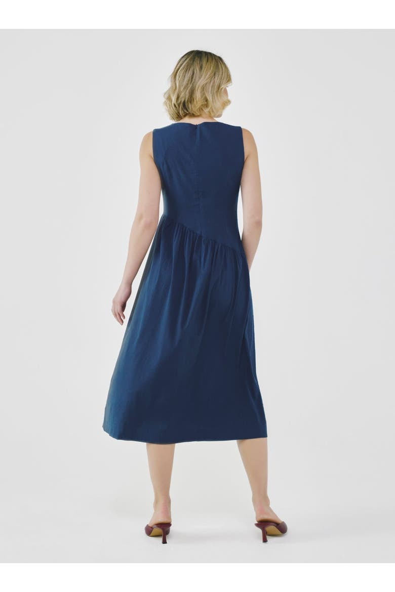 Linen Dress, Alternate, color, Navy