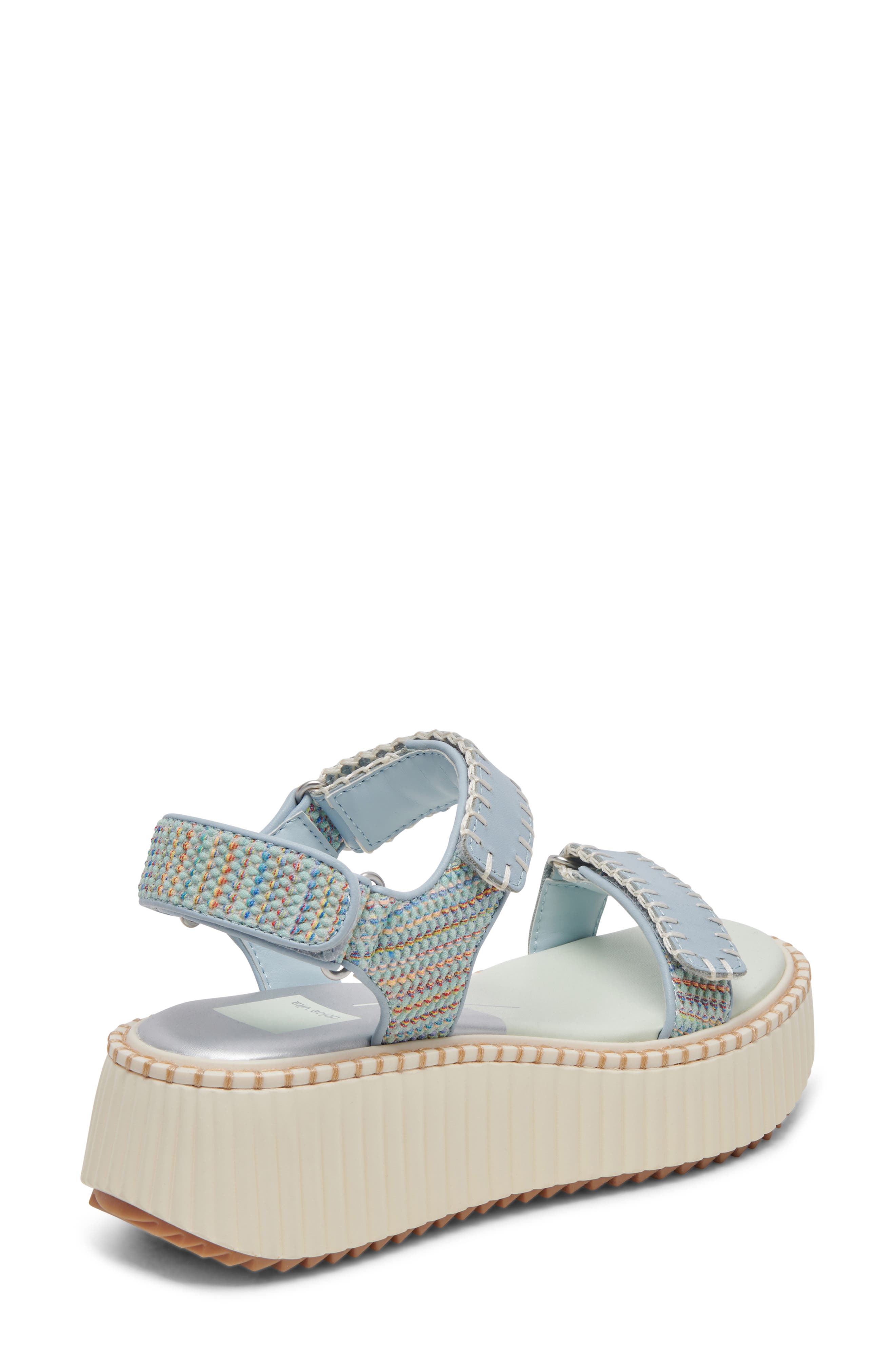 Debra Platform Sandal, Alternate, color, LIGHT BLUE KNIT