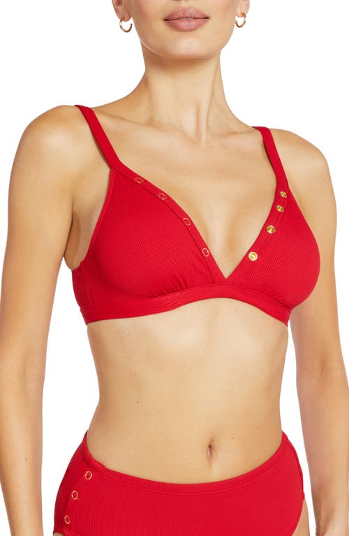 Robin Piccone Amy Triangle Bikini Top In Rhubarb