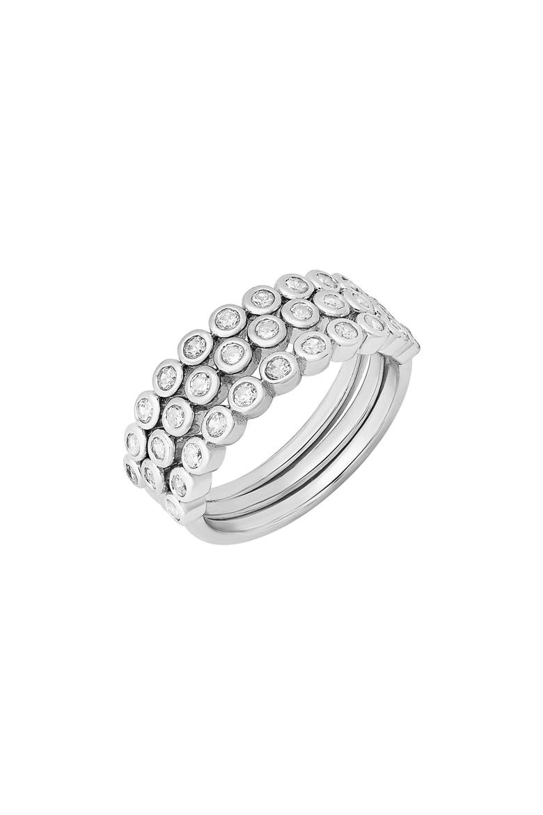 Simulated Diamond Band Ring, Alternate, color, SILVER