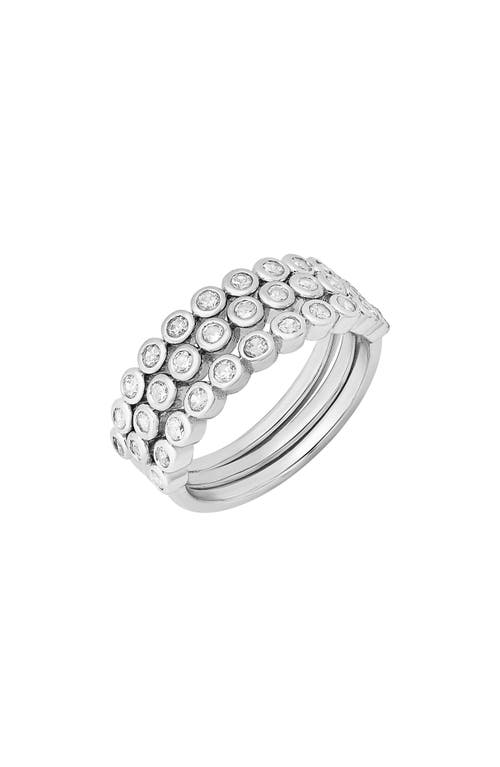Hmy Jewelry Simulated Diamond Band Ring In Silver