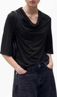 MANGO Drape Neck Top