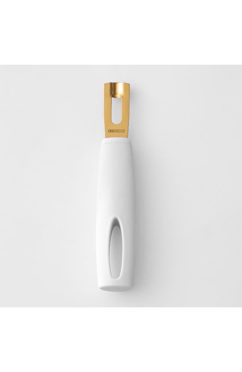 A Bar Above Gold Channel Knife, White Handle, Alternate, color, White