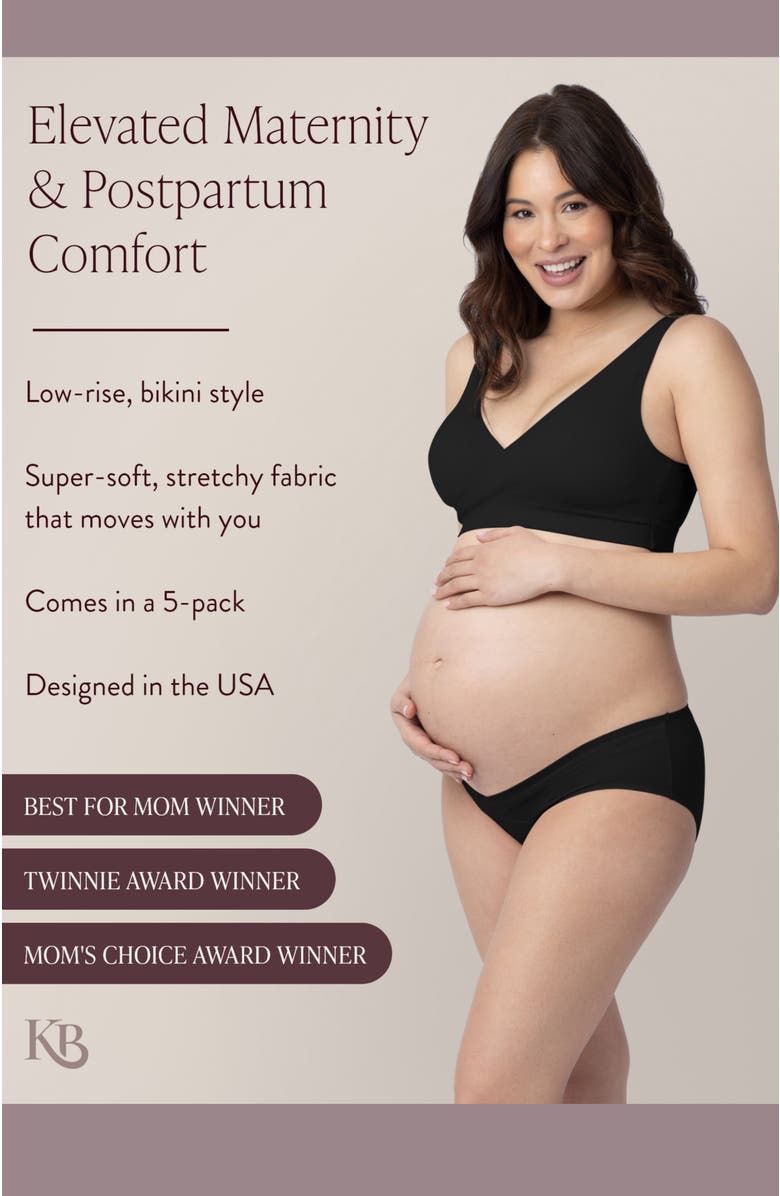Kindred Bravely Under-the-Bump Bikini Underwear 5 Pack, Alternate, color, 