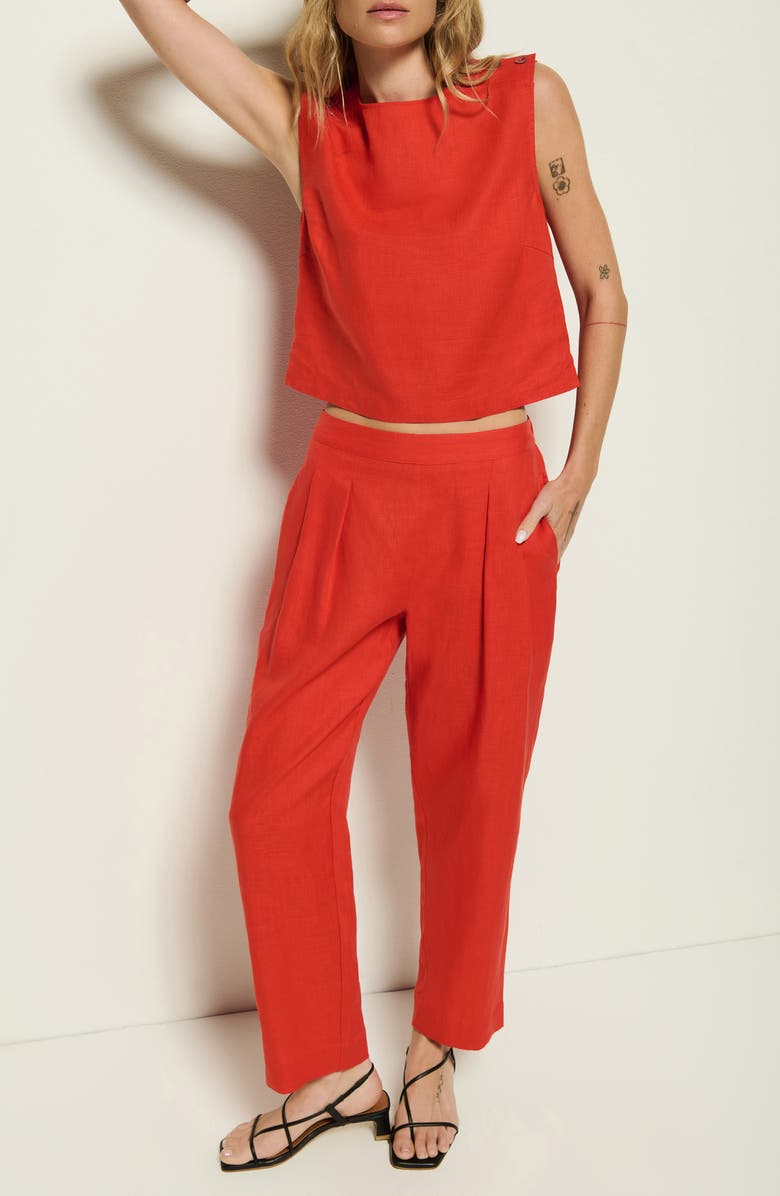 Nation LTD Cara Sleeveless Linen Top, Alternate, color, Aurora Red