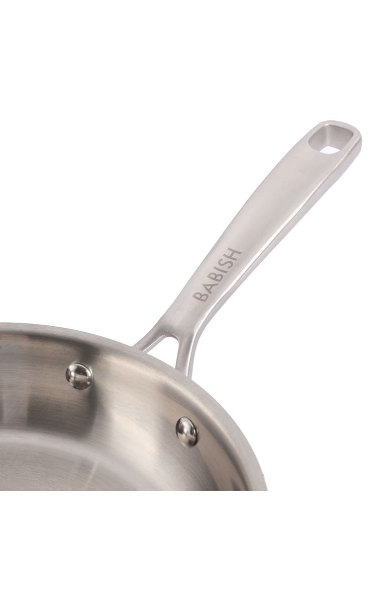 8 Inch Stainless Steel Tri-Ply Double Riveted Fry Pan, Alternate, color, Silver