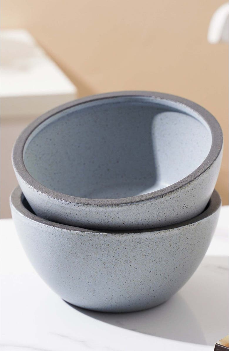 Stone Lain Tina Stoneware 4-Piece Bowl Set, Alternate, color, Blue And Gray