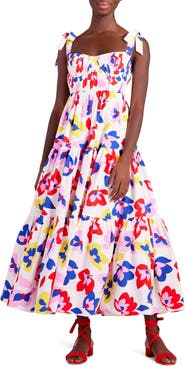 Kate Spade New York summer flowers tiered ruffle cotton dress