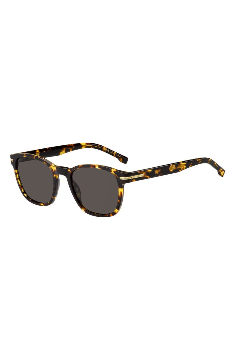 BOSS 52mm Square Sunglasses, Alternate, color, Havana