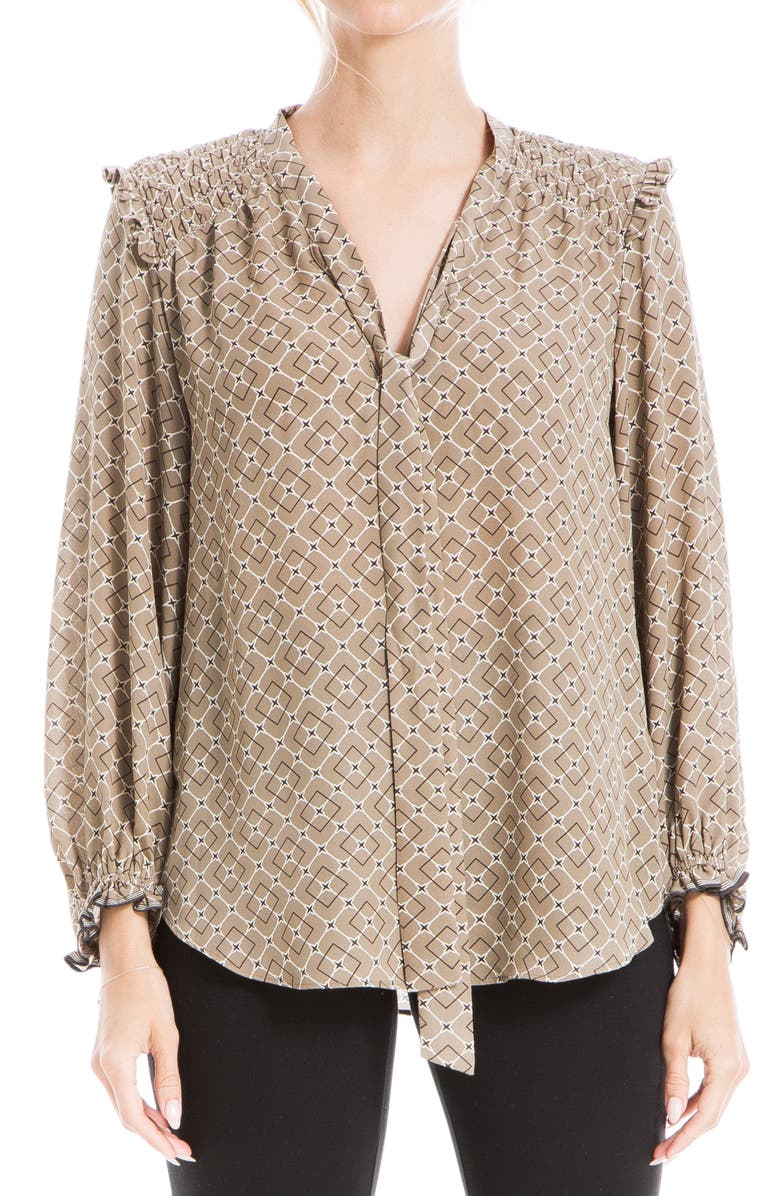 MAX STUDIO Tie Neck Long Sleeve Blouse, Main, color,