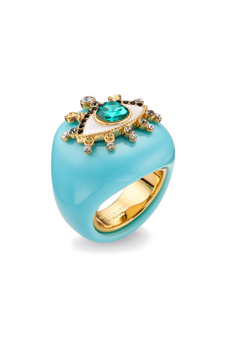 Evil Eye Dome Cocktail Ring, Main, color, TURQUOISE