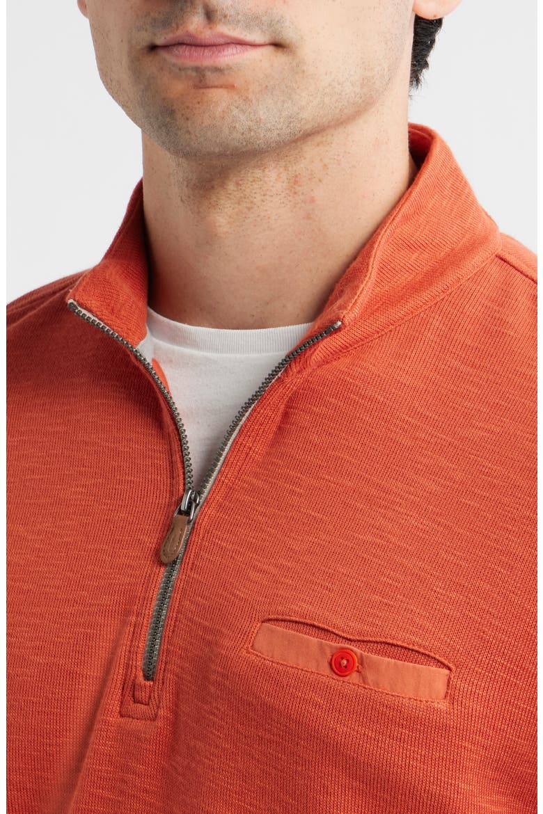 Flame Stitch Quarter Zip Pullover, Alternate, color, TANGERINE