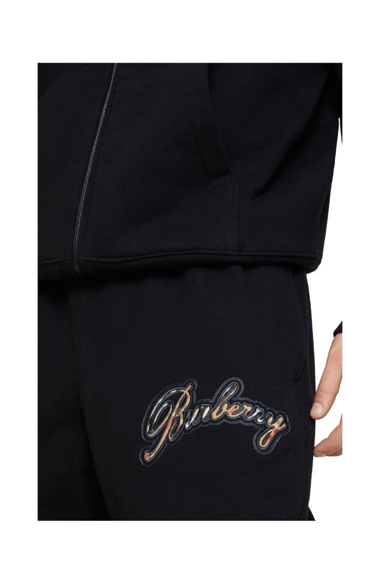 Burberry Gradient Check Cotton Jogging Pants, Alternate, color, Black