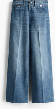 H&M Wide High Waist Ankle Jeans