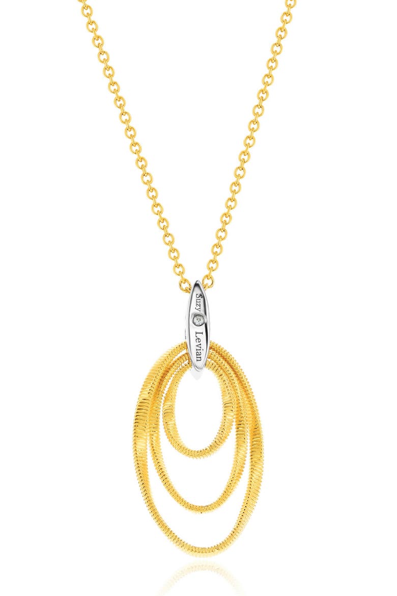 Golden Helix Coil Triple Open Oval Pendant Necklace, Alternate, color, YELLOW
