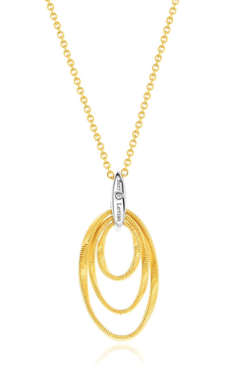 SUZY LEVIAN Golden Helix Coil Triple Open Oval Pendant Necklace, Alternate, color, Yellow