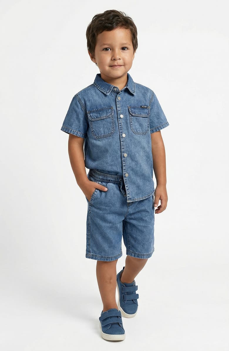 Joe's Jeans Kids' Chambray Button-Up Shirt & Shorts Set, Alternate, color, Blue