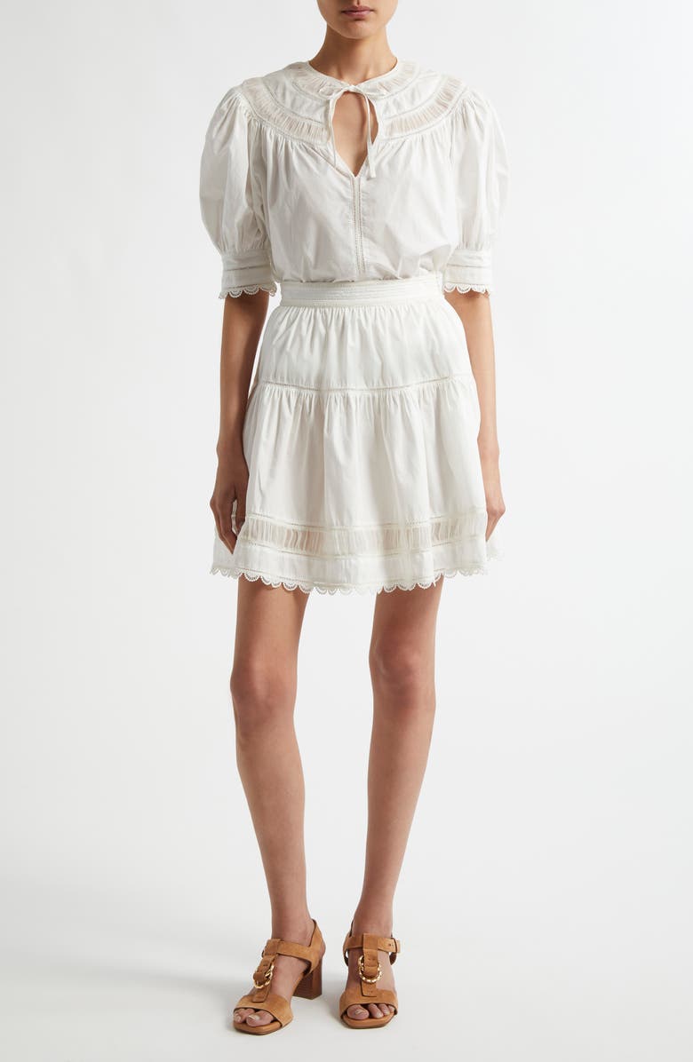 Ulla Johnson Ayla Tiered Cotton Skirt, Alternate, color, Cowrie