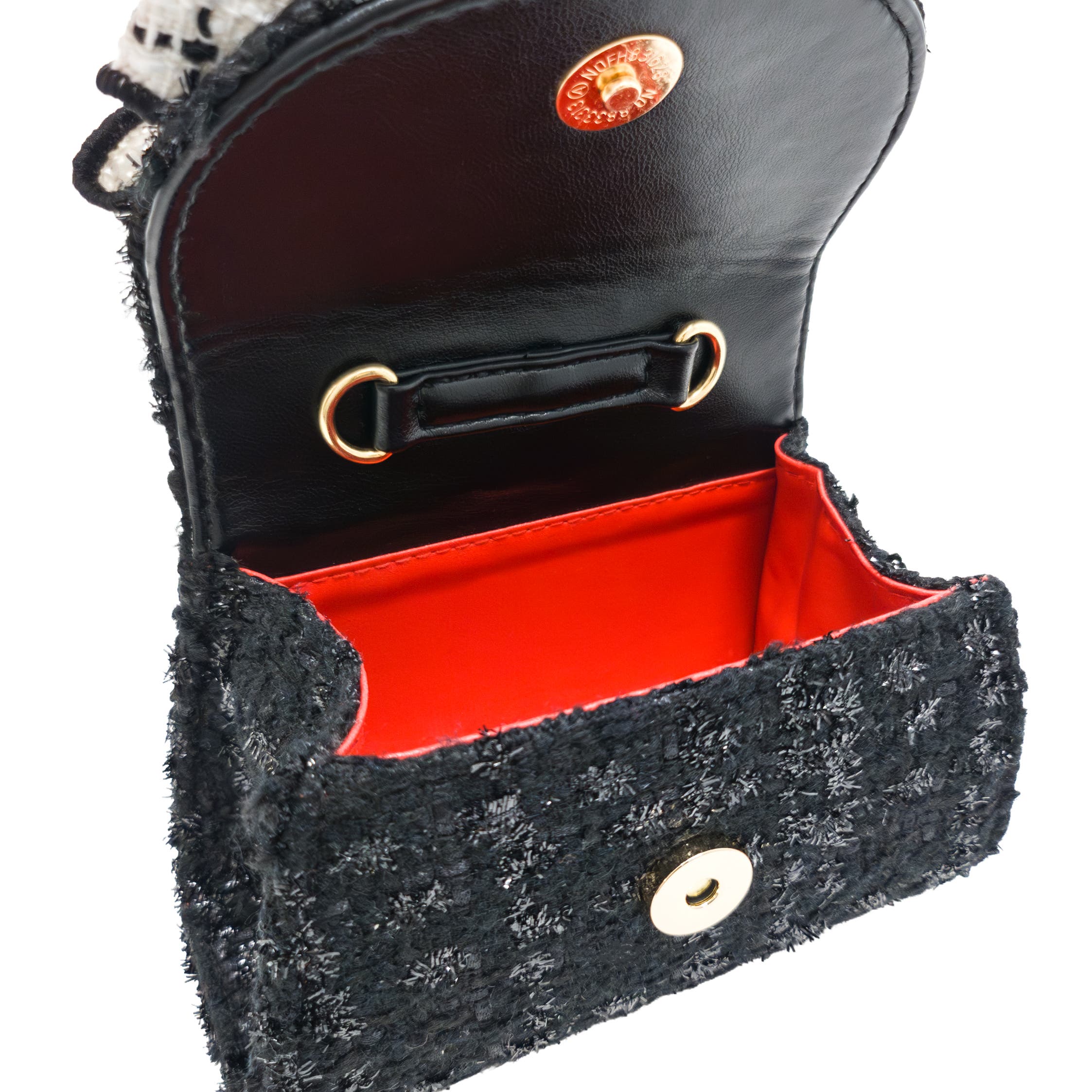 Puttisu Coco Ribbon Bow Pearl Handbag, Alternate, color, Noir Elegance