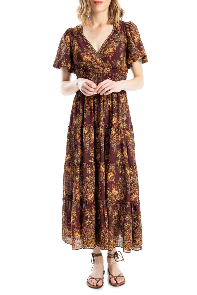 womens maxi dress short sleeve SEMATOMALA Women's Empire Waist Slit Deep V Neck Flowy A Line Boho Party Long Dress BL-S Black at Amazon Women's Clothing store from spring to summer and beyond CUZIBR Women Maxi Dress Short