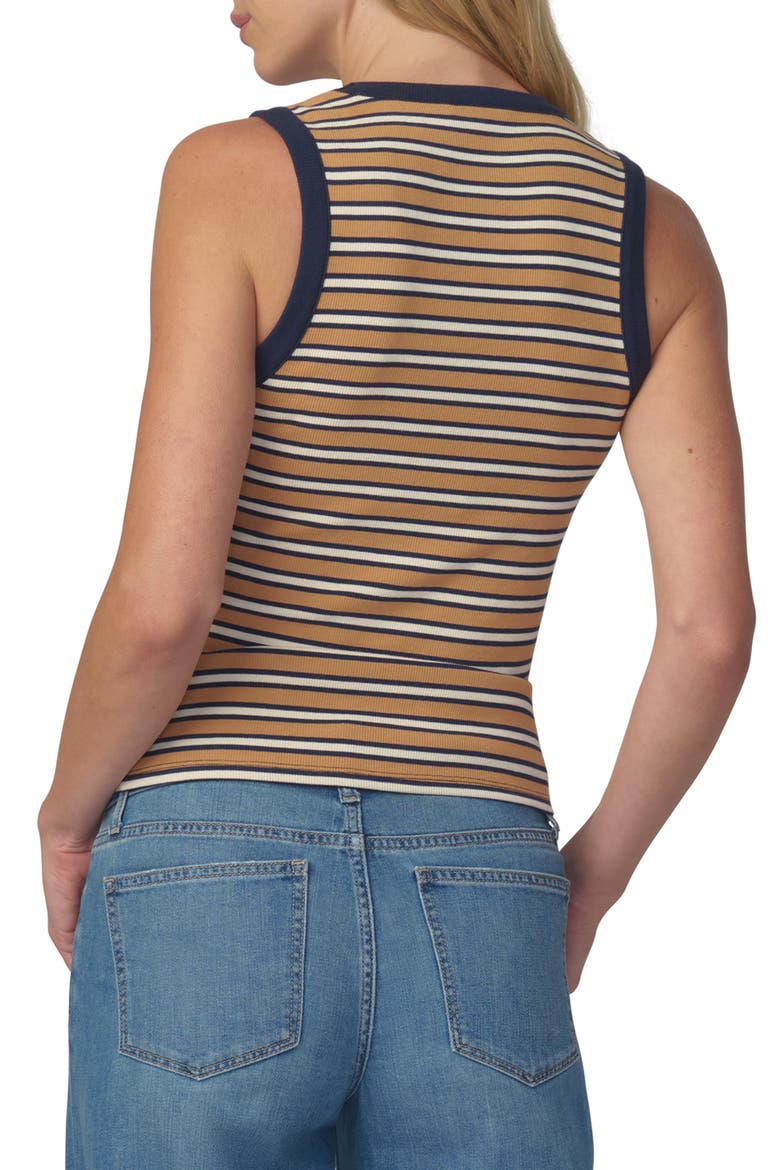 The Stripe Rib Tank, Alternate, color, HONEY/ NAVY STRIPE