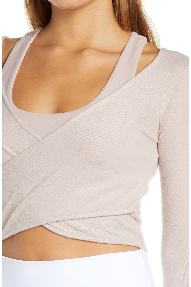 Amelia Luxe Crop Top, Alternate, color, DUSTY PINK