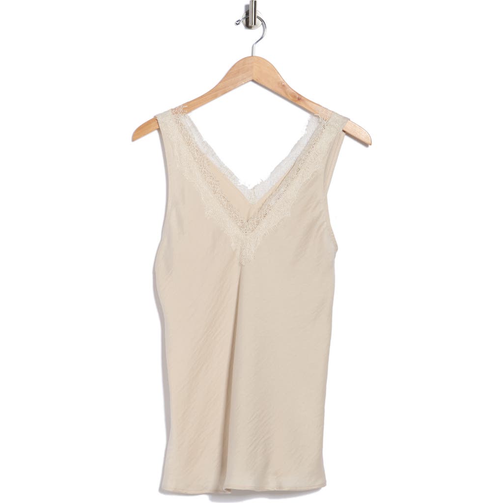 Nordstrom Rack Lace Trim Satin Tank In Neutral