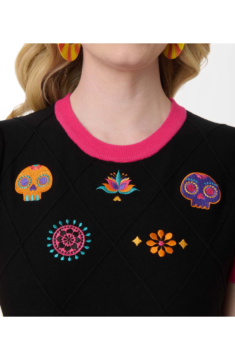 Unique Vintage Embroidered Sweater, Alternate, color, Black