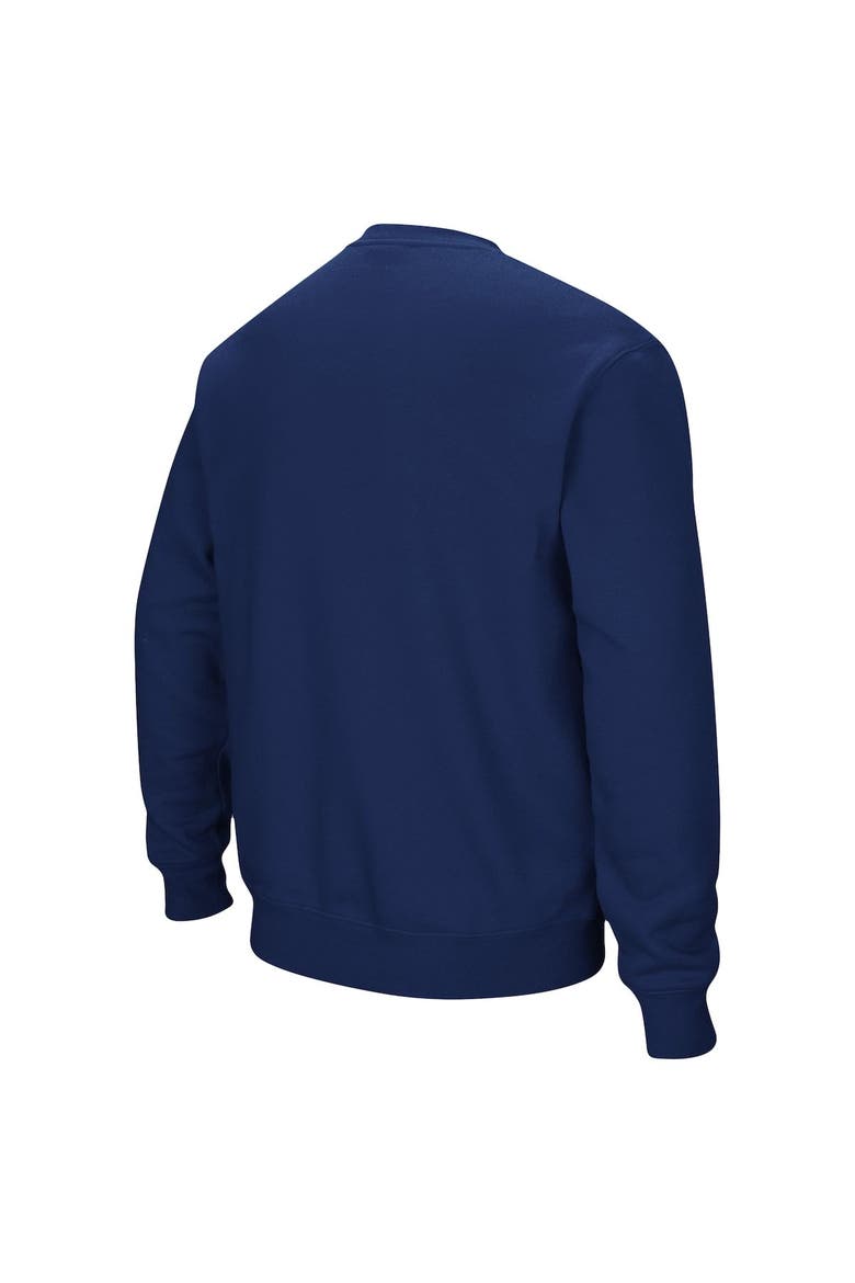 Men's Colosseum Navy Georgia Tech Yellow Jackets Team Arch & Logo Tackle Twill Pullover Sweatshirt, Alternate, color, Navy