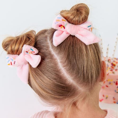 Sweet Wink Sprinkle Bow Clip Set In Pink