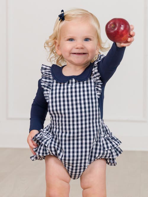 Rufflebutts Flutter Overall Romper In Blue