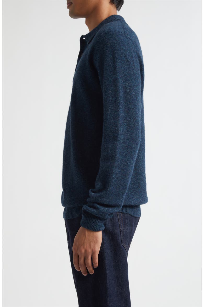 Lambswool Polo Sweater, Alternate, color, DARK PETROL TWIST