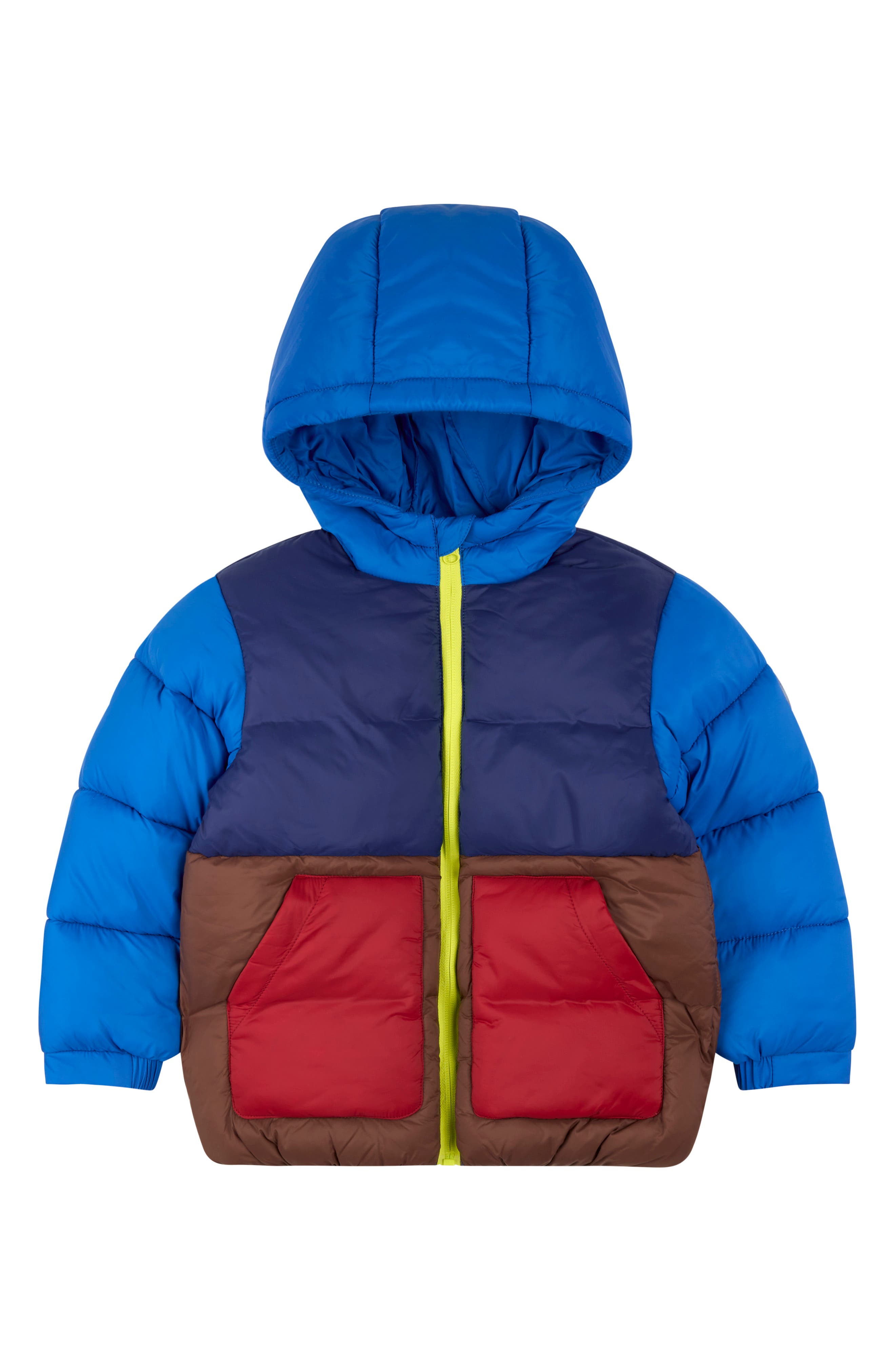 Colorblock Quilted Puffer Jacket
