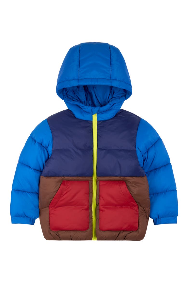 Kids' Colorblock Water Resistant Puffer Jacket, Main, color, NAVY
