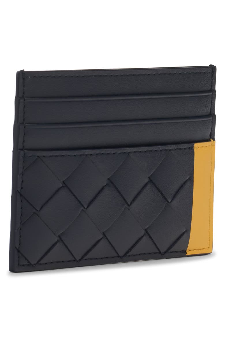 Intrecciato Leather Card Holder, Alternate, color, 4112 MIDNIGHT-TAXI