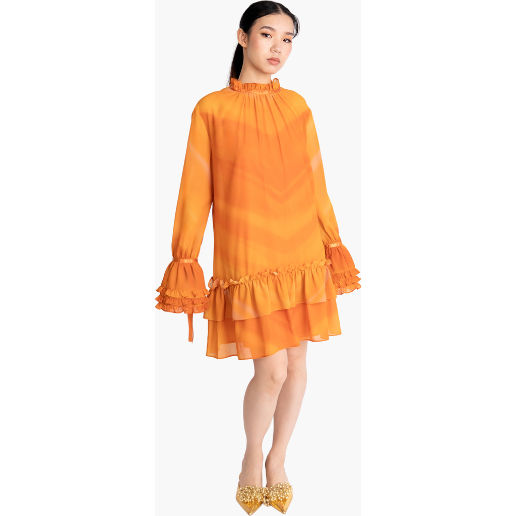 RICHANTEE Ruffles Mini Dress in Orange  product