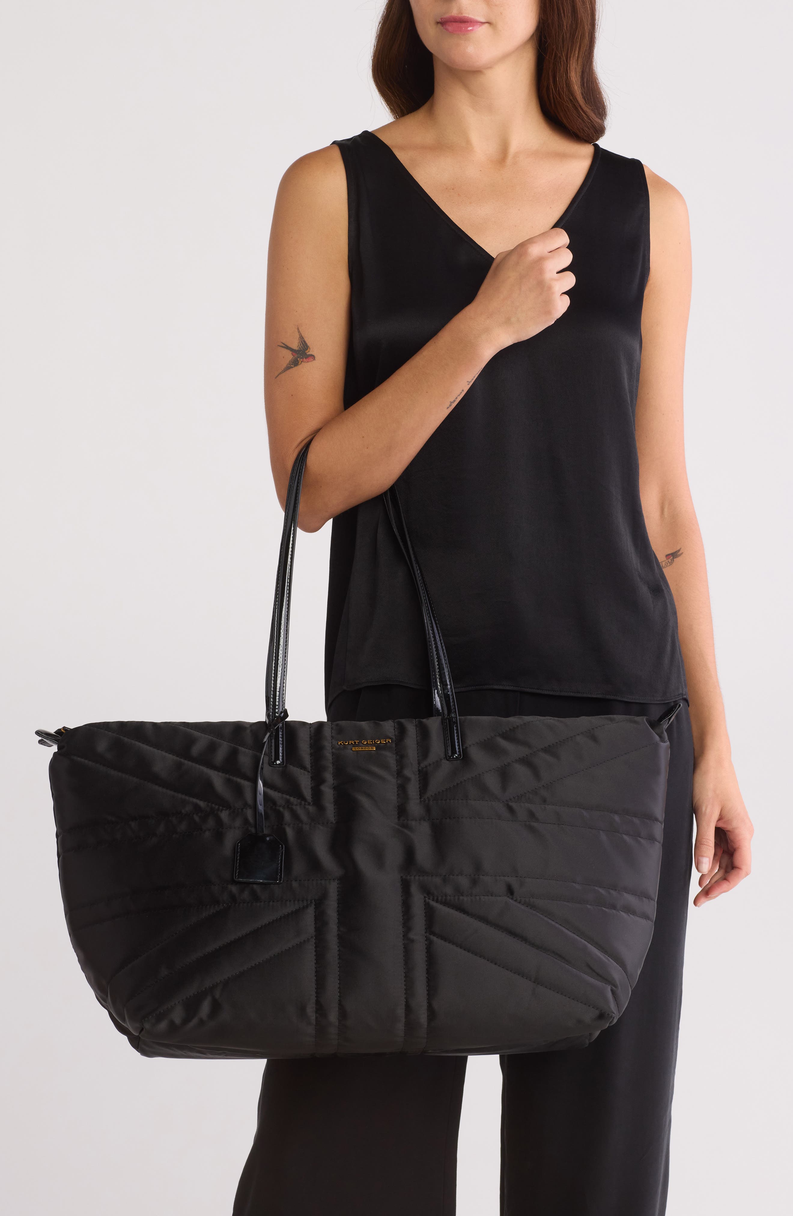 Kurt Geiger London Recycled Union Jack Shopper Tote Bag, Alternate, color, 