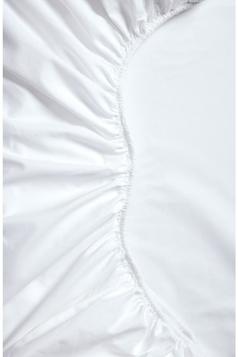 Organic Cotton Percale Fitted Sheet, Alternate, color, WHITE