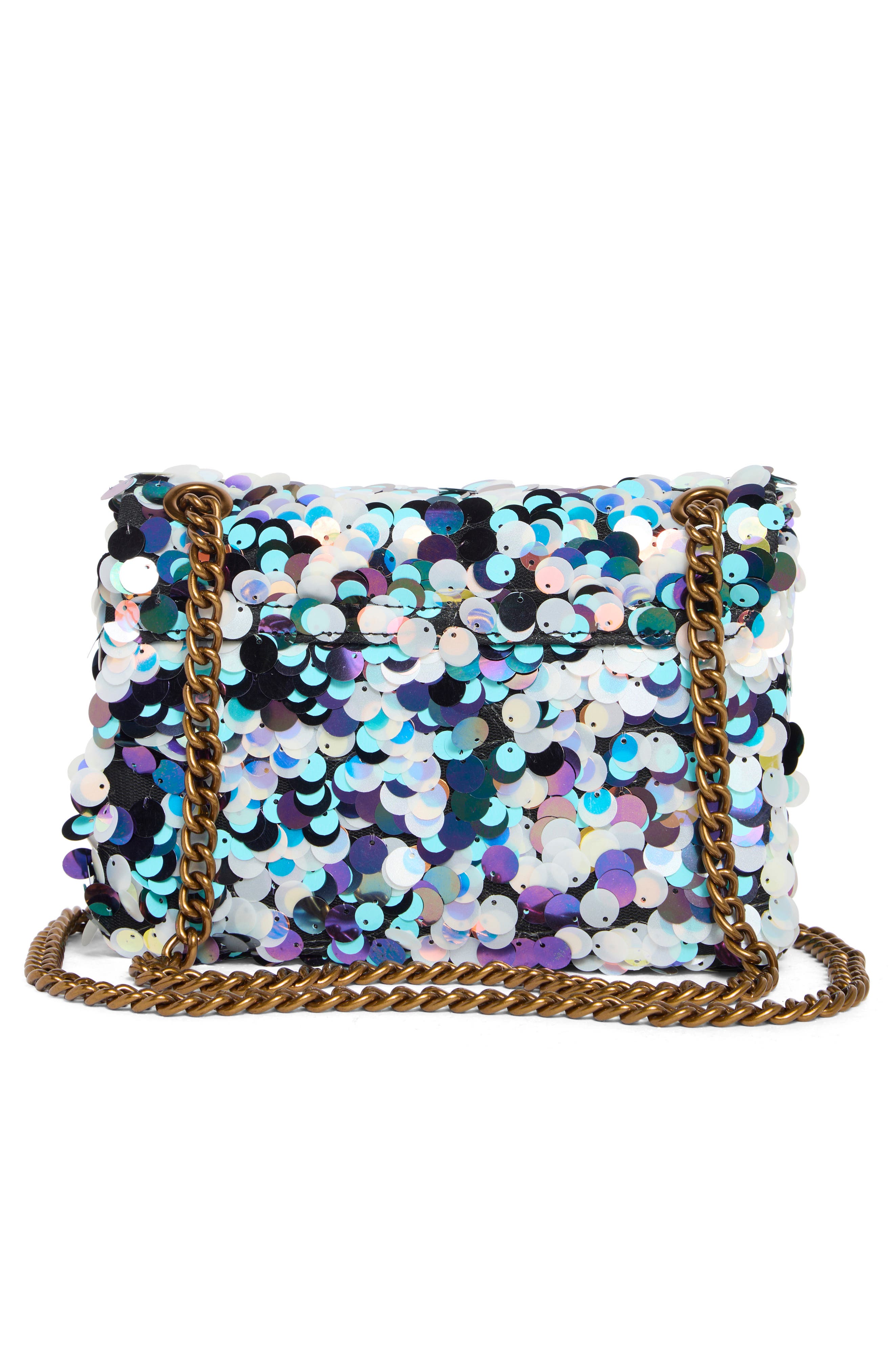 Kurt Geiger London Mini Brixton Sequin Crossbody Bag, Alternate, color, Light/ Pastel Blue