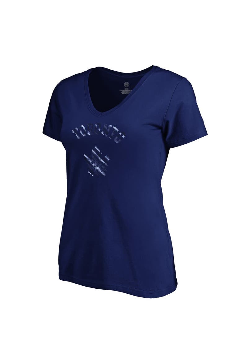 Women's Fanatics  Navy Toronto Maple Leafs Total Shine V-Neck T-Shirt, Alternate, color, Navy