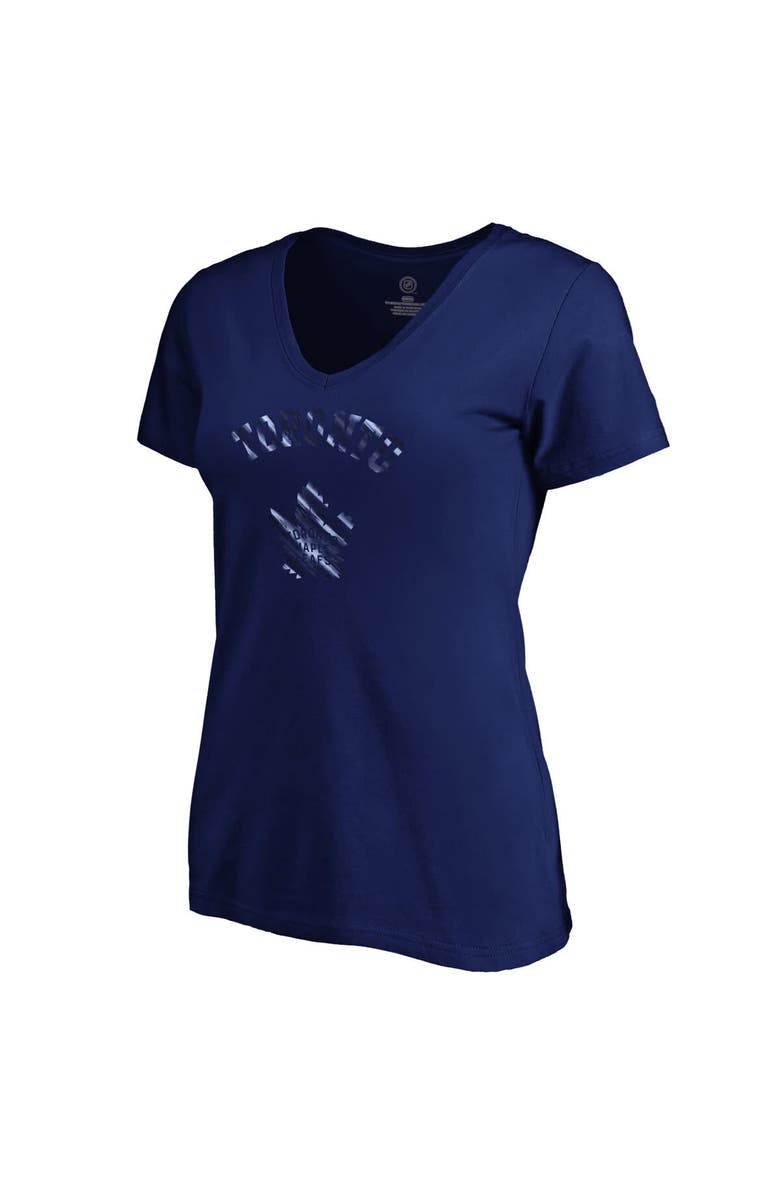 FANATICS Women's Fanatics Navy Toronto Maple Leafs Total Shine V-Neck T-Shirt, Alternate, color, Navy