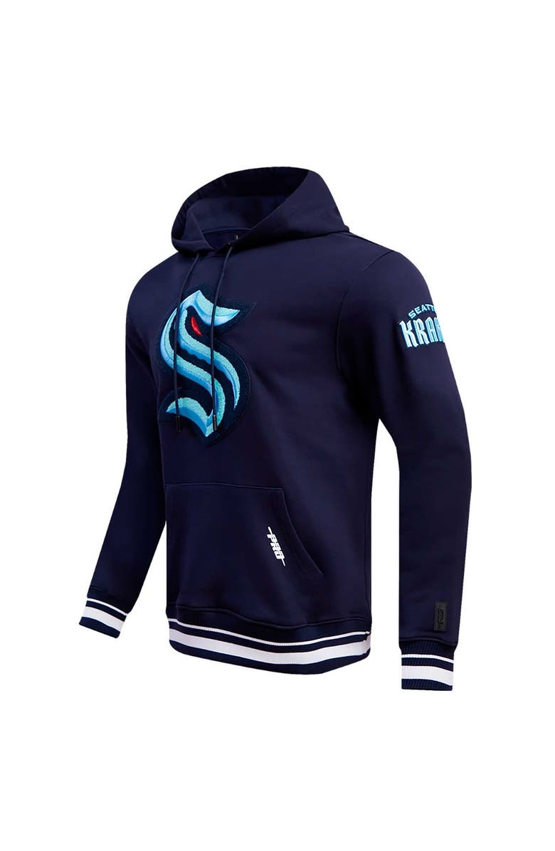 PRO STANDARD Men's Pro Standard Deep Sea Blue Seattle Kraken Retro Classic Fleece Pullover Hoodie, Alternate, color, Navy