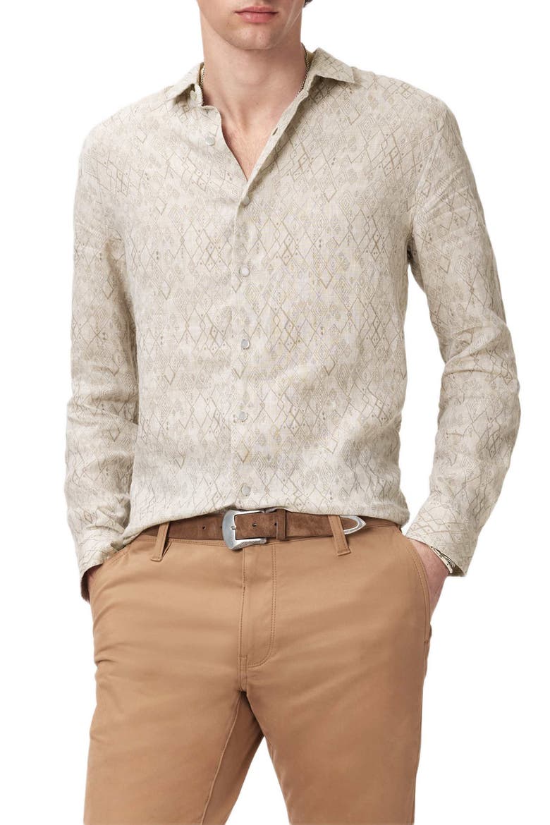 Thompsom Linen Button-Up Shirt, Main, color, LIGHT KHAKI