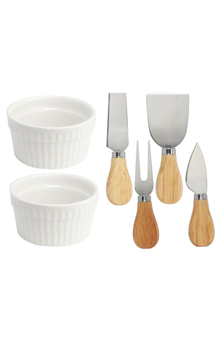 Megachef Wood Charcuterie Cheese Board Set with Ramekins and Slide Out Cutlery Drawer, Alternate, color, Bamboo