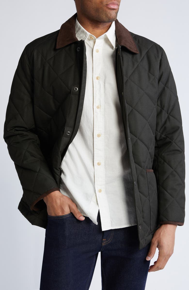 Hart Schaffner Marx Evansville Water Resistant Quilted Jacket, Main, color, Olive