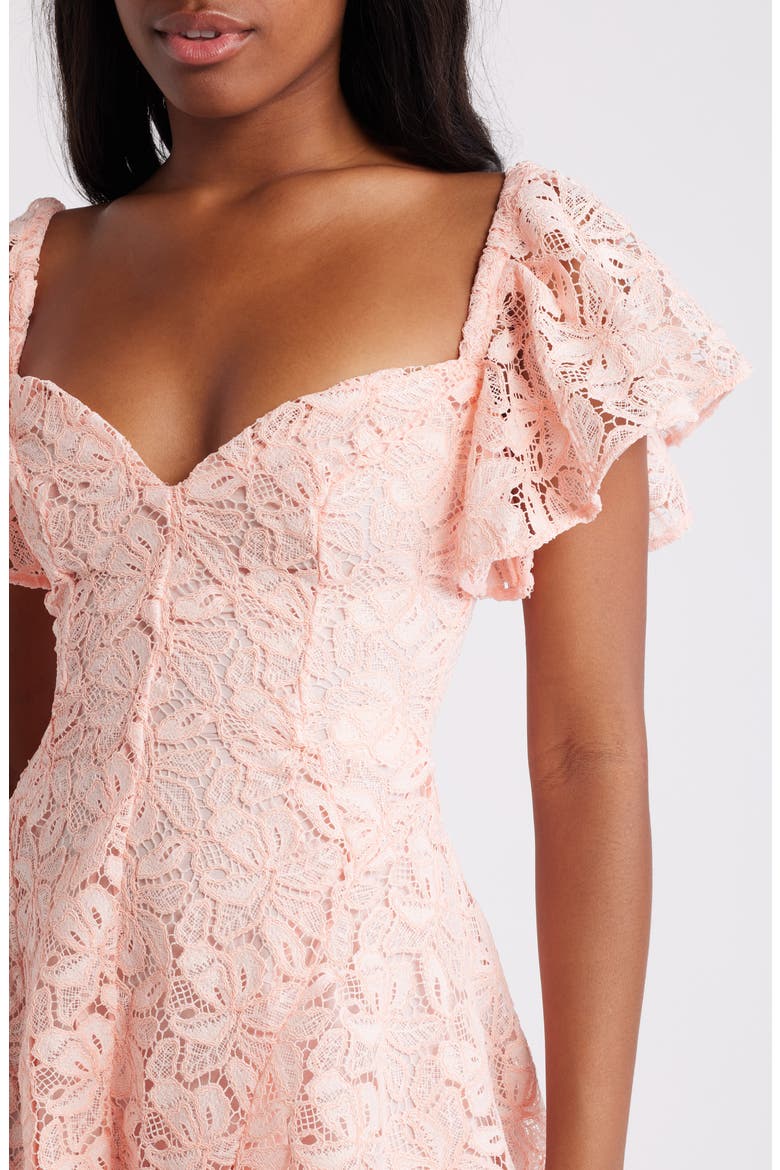 Verity Lace Minidress, Alternate, color, IMPATIENS PINK