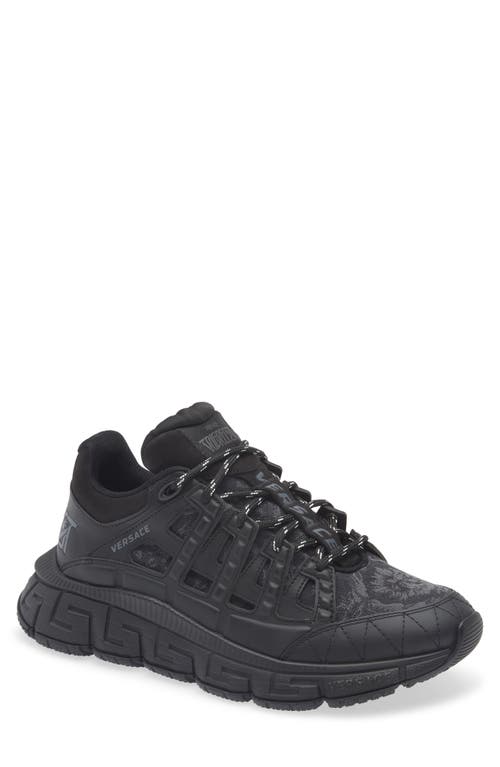 Versace Trigreca Sneakers With Baroque Jacquard Motif