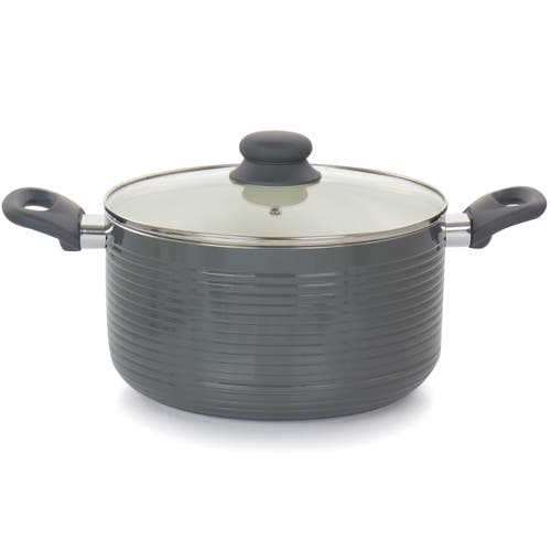 Oster Ridge Valley 8 Piece Aluminum Nonstick Cookware Set In Gray