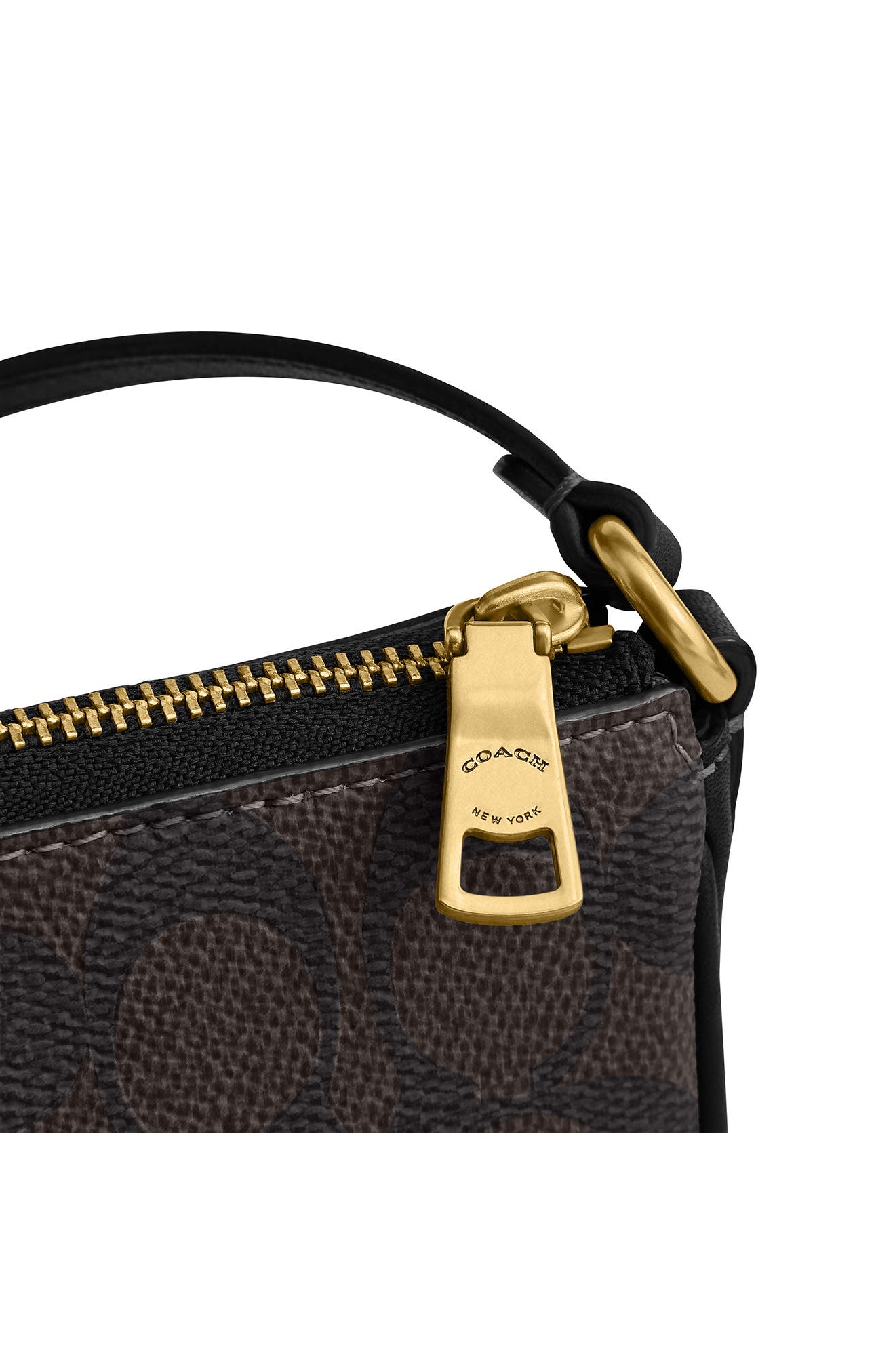 Plaza 18 Signature UpcraftedLeather Shoulder Bag, Alternate, color, B4/ WALNUT BLACK