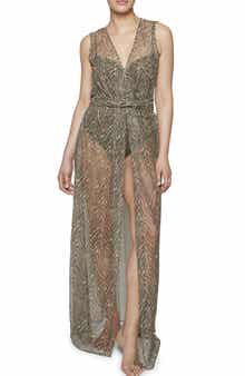 Sahana Metallic Sleeveless Cover-Up Dress
